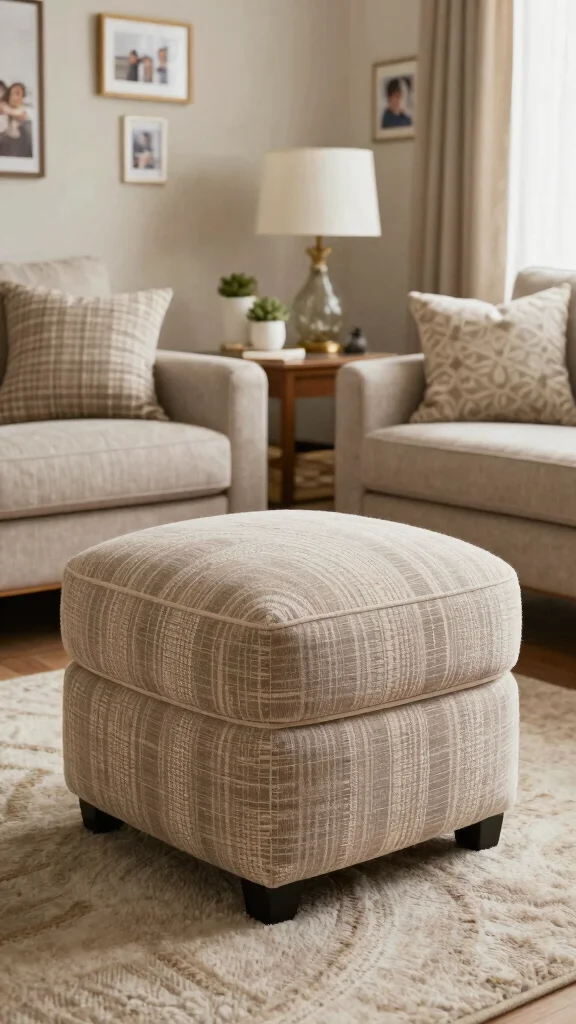 11 Living Room Ottoman Ideas That Add Function Without Clutter - 11. Customizable Ottomans 1