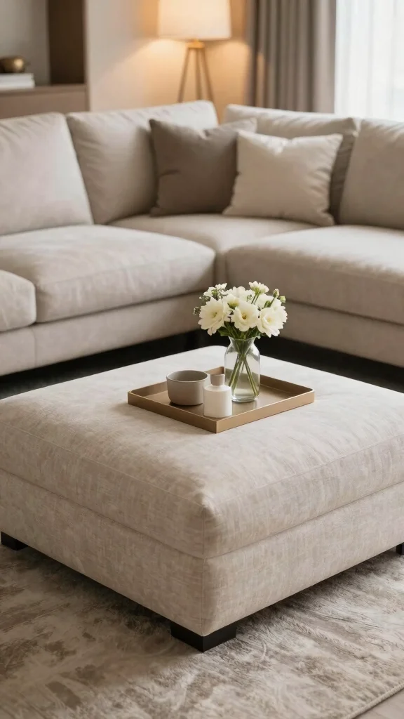 11 Living Room Ottoman Ideas That Add Function Without Clutter - 2. Ottoman Coffee Table 1