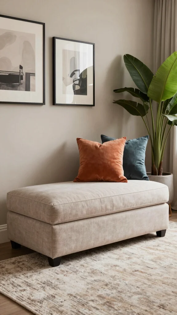 11 Living Room Ottoman Ideas That Add Function Without Clutter - 6. Ottoman Bench 1