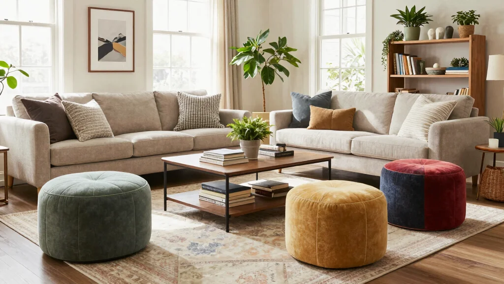 11 Living Room Ottoman Ideas That Add Function Without Clutter