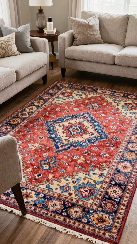 11 Tips for Choosing the Right Rug Size for a Living Room - 5. Balance Color and Pattern 1