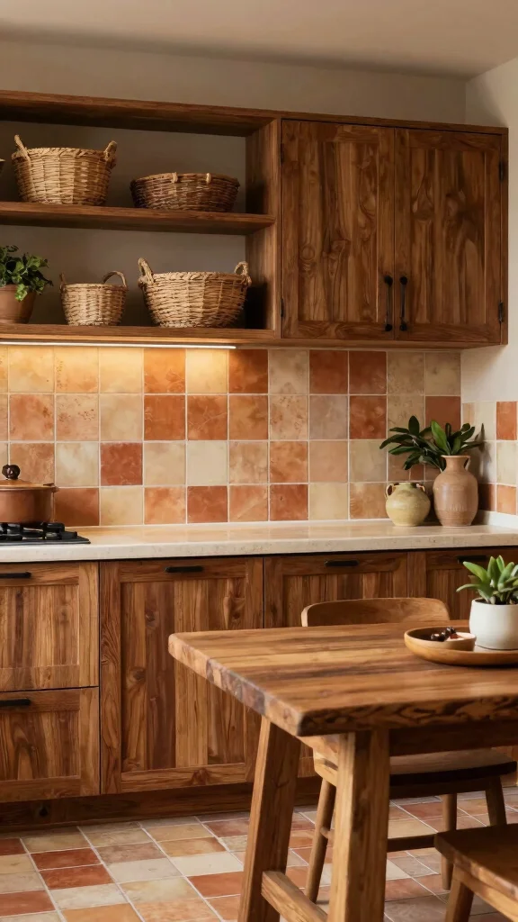 11 Zellige Tile Kitchen Ideas for a Textured, Handcrafted Look - 2. Earthy Tones for a Cozy Vibe 1
