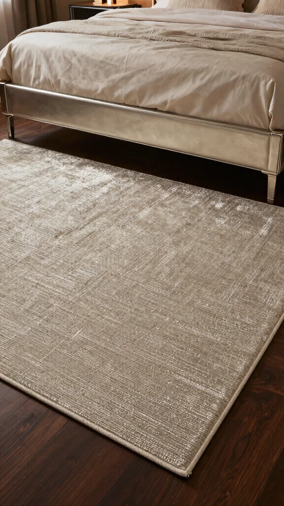 12 Bedroom Carpet Ideas for Comfort, Color, and Style - 10. Shimmering Textured Rugs 1