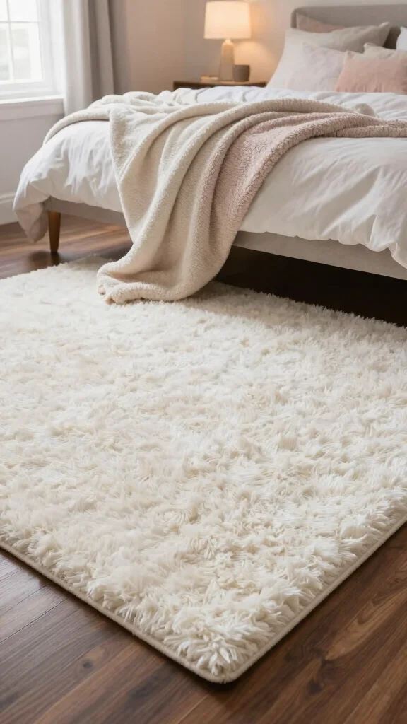 12 Bedroom Carpet Ideas for Comfort, Color, and Style - 3. Soft and Fluffy Shag Rugs 1