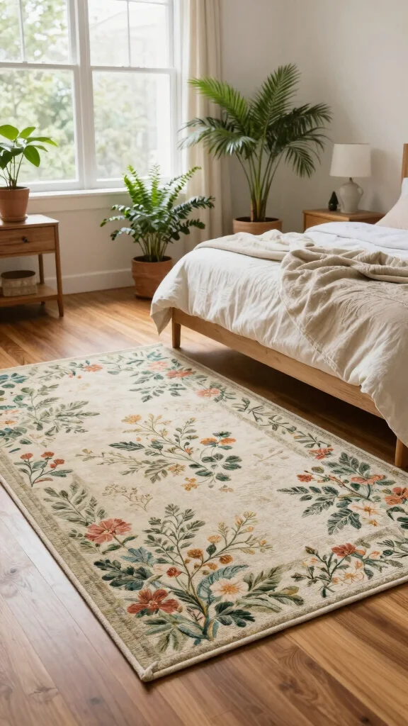 12 Bedroom Carpet Ideas for Comfort, Color, and Style - 8. Natural Patterns Inspiration 1