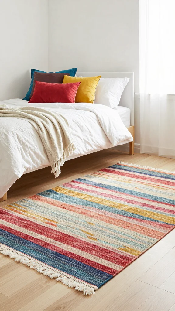 12 Bedroom Carpet Ideas for Comfort, Color, and Style - 9. Flatweave Rug Styles 1