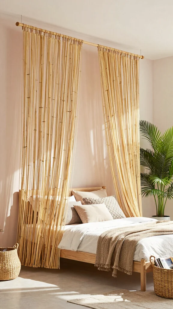 12 Bedroom Curtain Ideas That Make Every Window Look Beautiful - 1. Bamboo Bliss 1