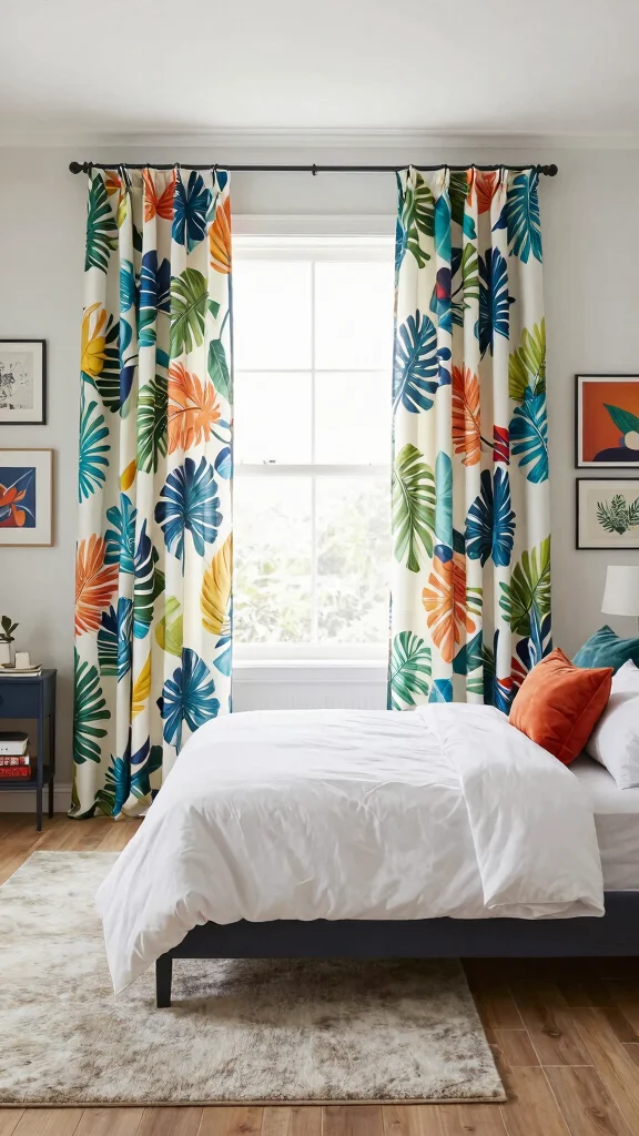 12 Bedroom Curtain Ideas That Make Every Window Look Beautiful - 9. Patterned Perfection 1