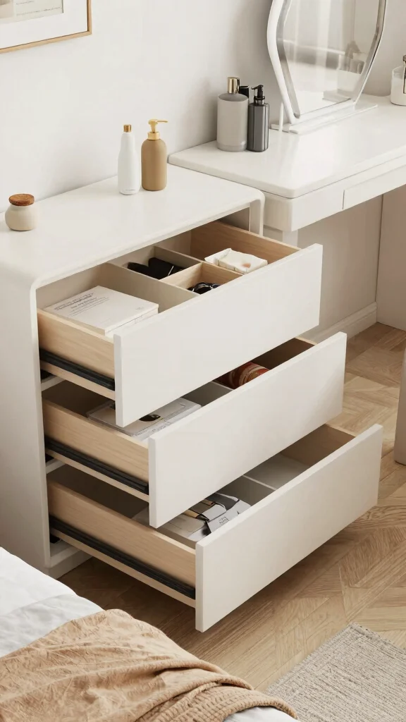 12 Bedroom Dresser Concepts That Add Storage Without the Bulk - 10. Smart Storage Dressers: Built-In Organization 1