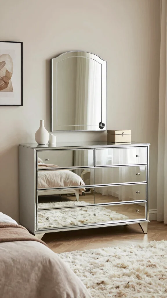 12 Bedroom Dresser Concepts That Add Storage Without the Bulk - 4. Dressers with Mirrors: Effortless Elegance 1