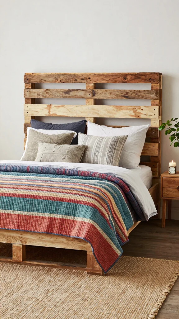 12 Bedroom Headboard Design Ideas for a More Polished Bed - 4. Pallet Headboard 1