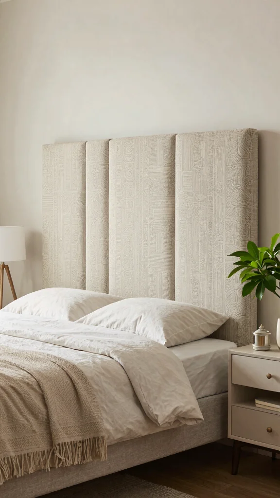 12 Bedroom Headboard Design Ideas for a More Polished Bed - 7. Fabric Panels Headboard 1