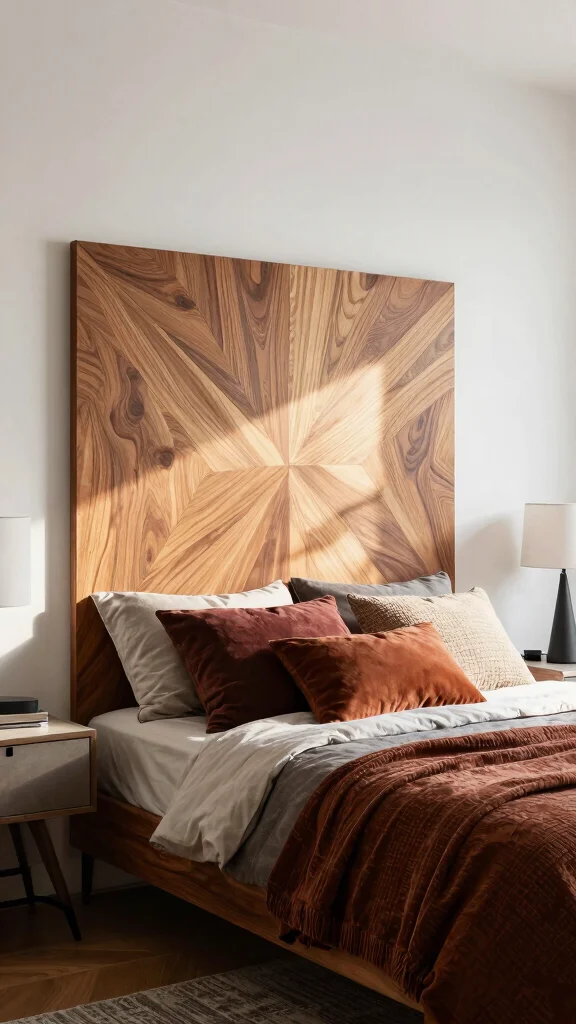 12 Bedroom Headboard Design Ideas for a More Polished Bed - 9. Geometric Cut-Out Headboard 1