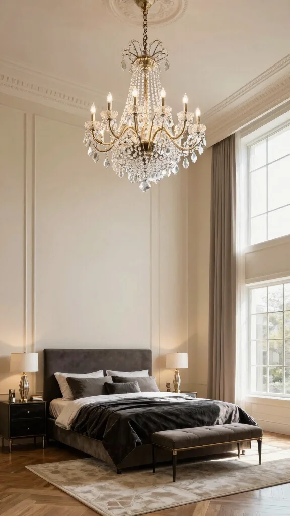 12 Bedroom Light Fixture Ideas for Every Style and Ceiling Height - 2. Elegant Chandeliers for Dramatic Flair 1