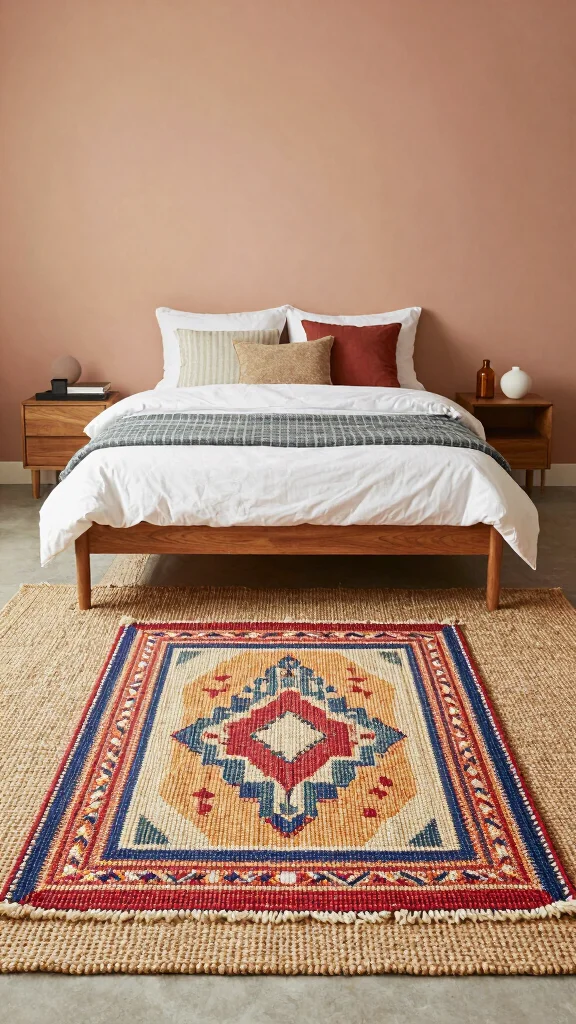12 Bedroom Makeover Ideas on a Budget That Look High-End - 8. Layering Rugs for Texture 1