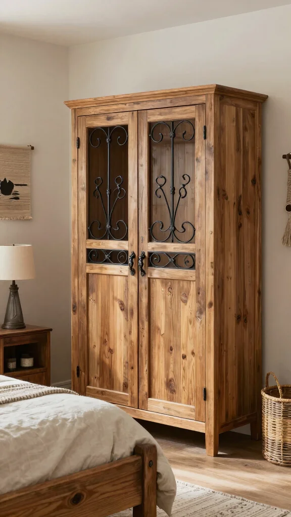 12 Bedroom Wardrobe Design Ideas That Maximize Storage and Style - 12. Rustic Wardrobe Design 1