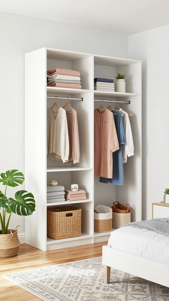 12 Bedroom Wardrobe Design Ideas That Maximize Storage and Style - 2. Open Shelving Wardrobe Design 1