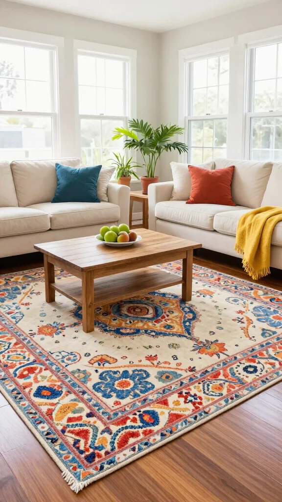 12 Best Living Room Rug Ideas for Hardwood Floors - 10. Outdoor Rugs: Durable and Practical 1