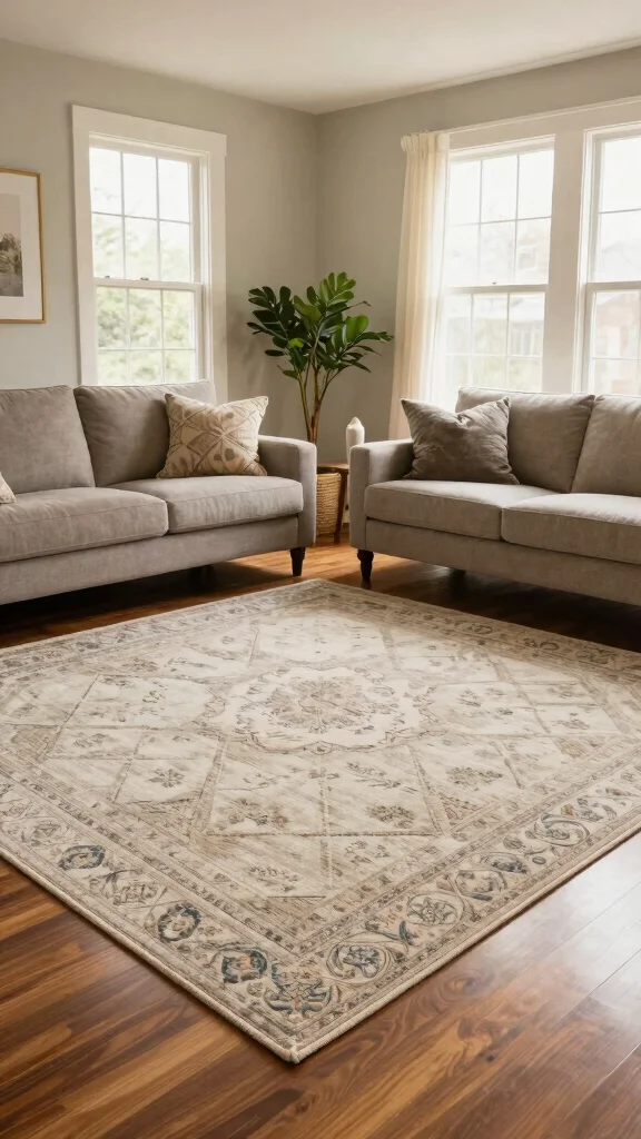 12 Best Living Room Rug Ideas for Hardwood Floors - 12. Rug Size Guide: Finding the Perfect Fit 1