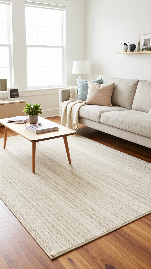 12 Best Living Room Rug Ideas for Hardwood Floors - 2. Organic Cotton Rugs: Softness Meets Sustainability 1
