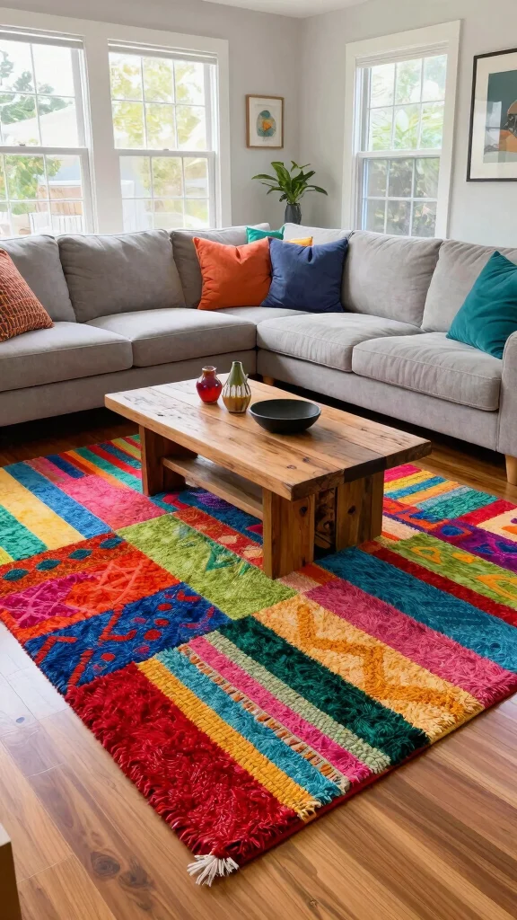 12 Best Living Room Rug Ideas for Hardwood Floors - 8. Recycled Materials: Eco-Friendly and Stylish 1