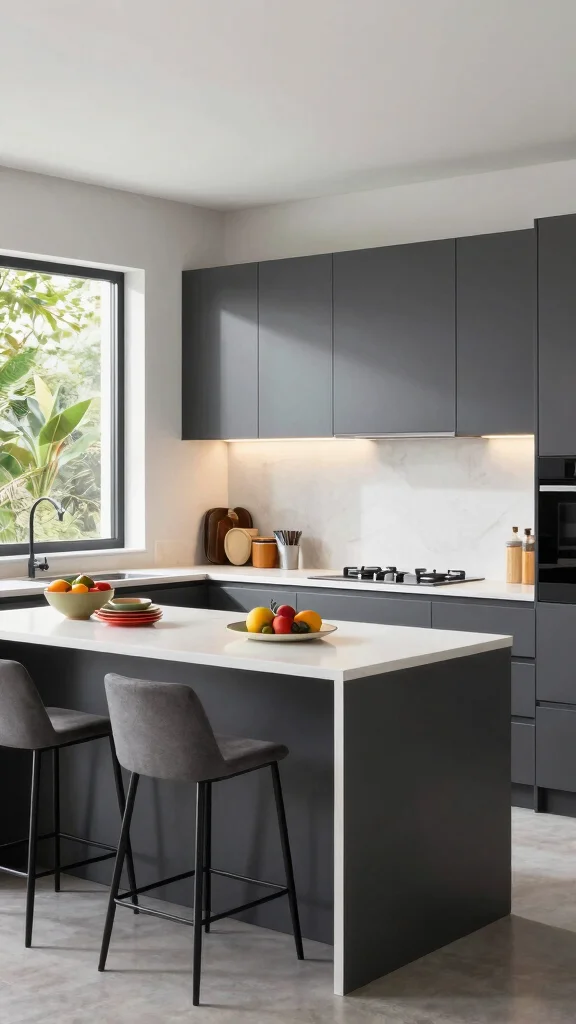 12 Kitchen Cabinet Color Ideas That Are Bold, Warm, or Timeless - 1. Bold Charcoal Gray 1