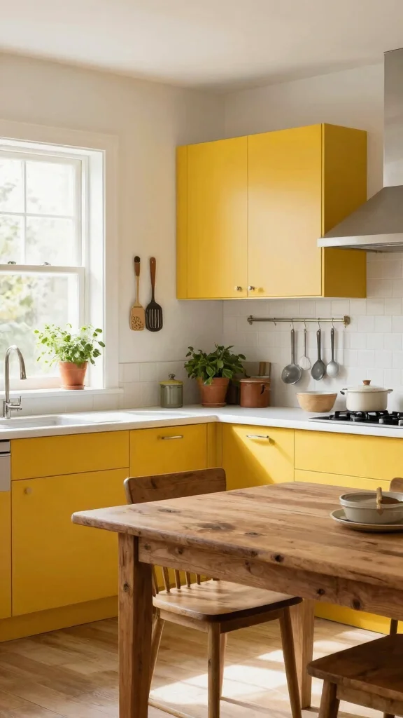 12 Kitchen Cabinet Color Ideas That Are Bold, Warm, or Timeless - 2. Warm Mustard Yellow 1