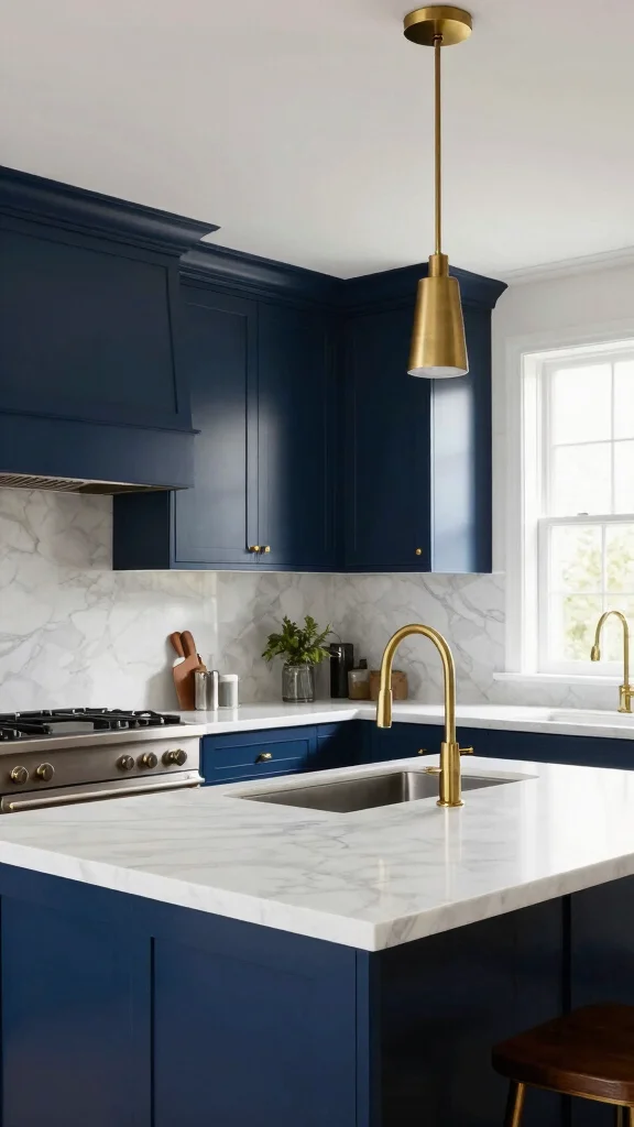 12 Kitchen Cabinet Color Ideas That Are Bold, Warm, or Timeless - 4. Deep Navy Blue 1