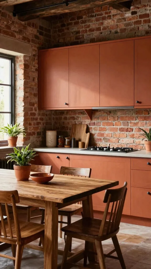 12 Kitchen Cabinet Color Ideas That Are Bold, Warm, or Timeless - 6. Earthy Terracotta 1