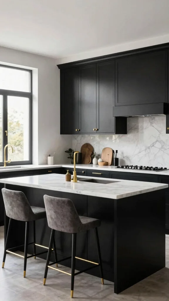 12 Kitchen Cabinet Color Ideas That Are Bold, Warm, or Timeless - 7. Elegant Black 1