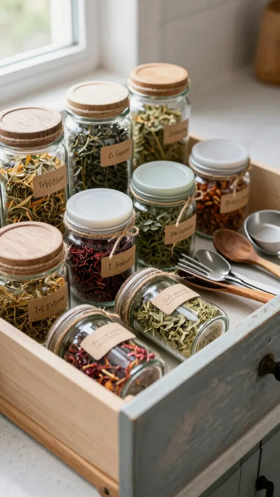 12 Kitchen Drawer Organization Ideas That Save Space and Time - 2. Repurpose Glass Jars for Storage 1