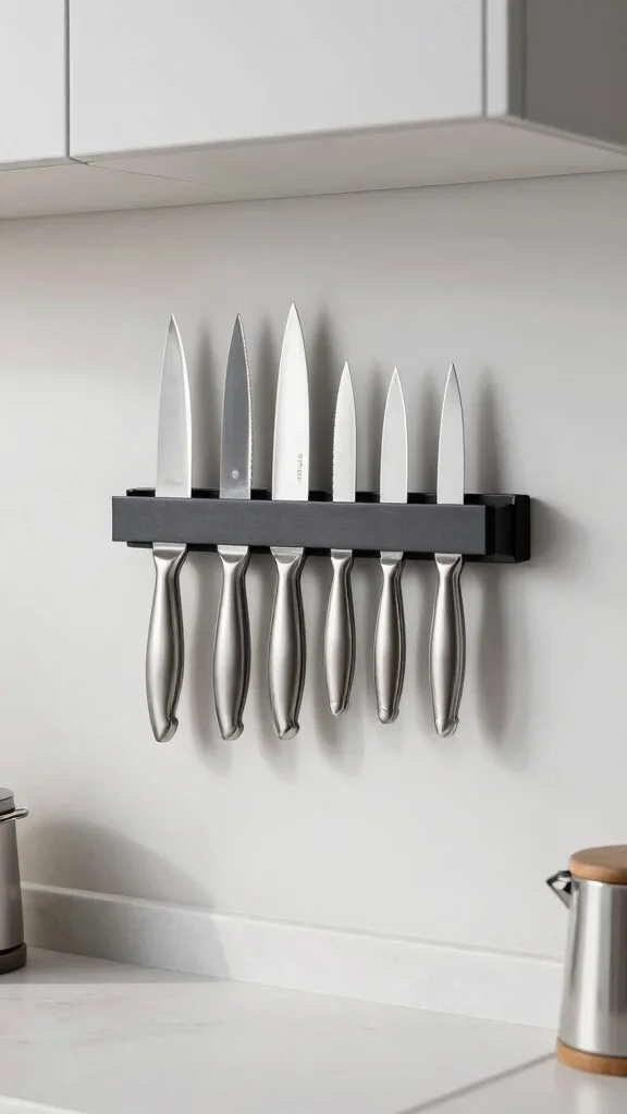 12 Kitchen Drawer Organization Ideas That Save Space and Time - 4. Magnetic Knife Strip 1