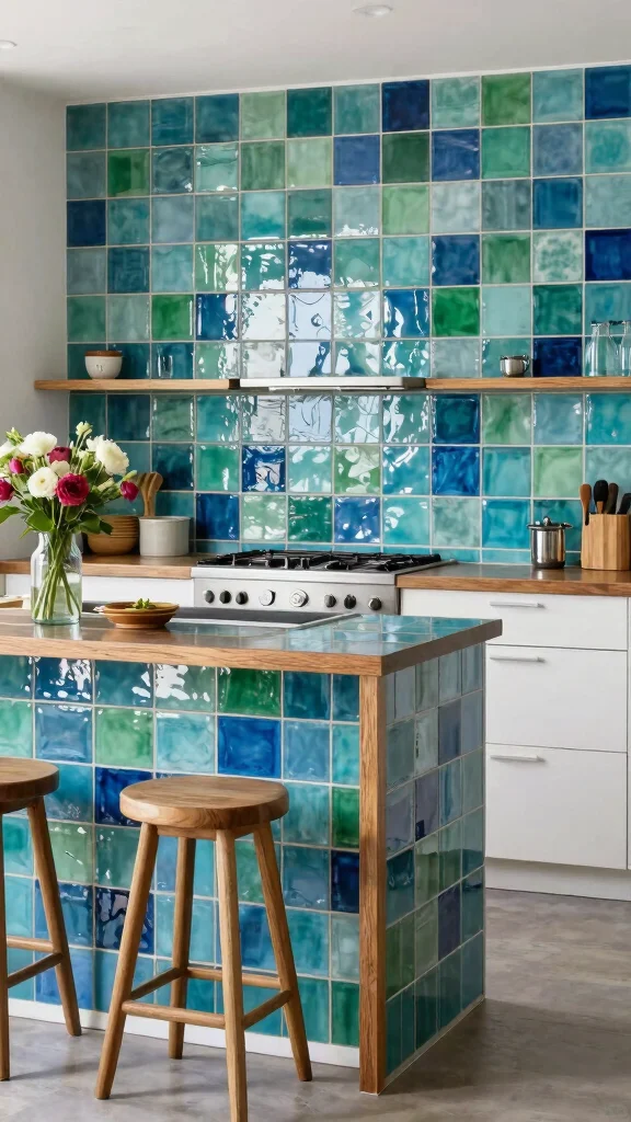 12 Kitchen Floor Tile Ideas That Are Both Stylish and Practical - 8. Recycled Glass Tiles 1