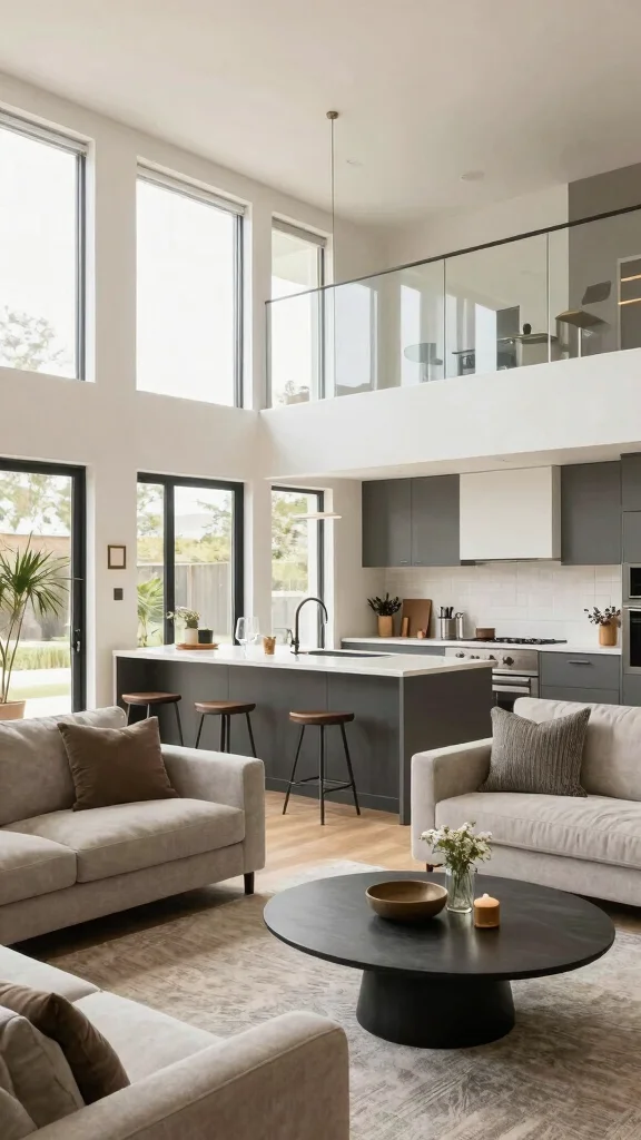 12 Kitchen Ideas Without Upper Cabinets That Feel Open and Modern - 10. Create a Seamless Flow with Open Concepts 1