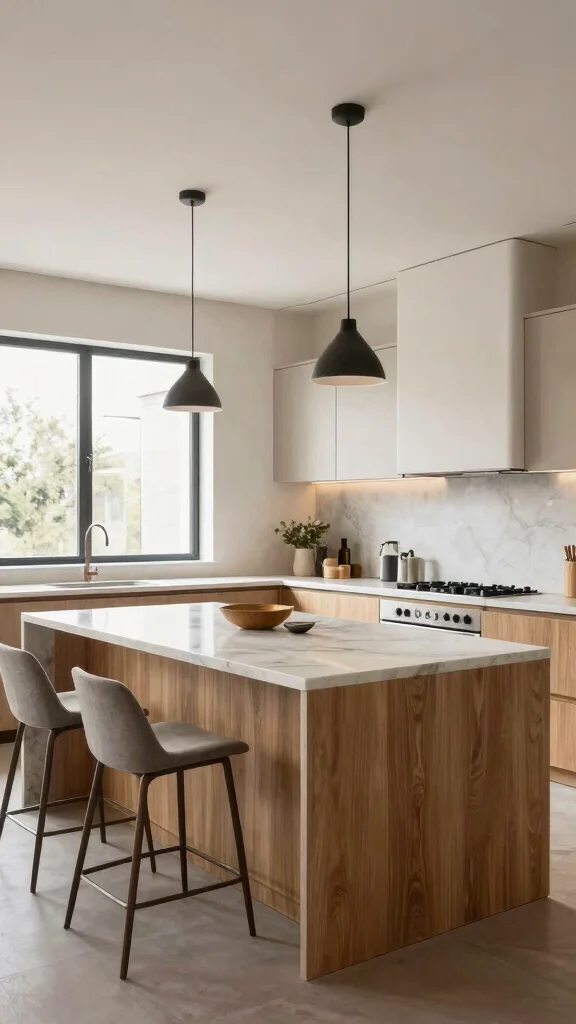 12 Kitchen Ideas Without Upper Cabinets That Feel Open and Modern - 2. Use a Large Center Island 1