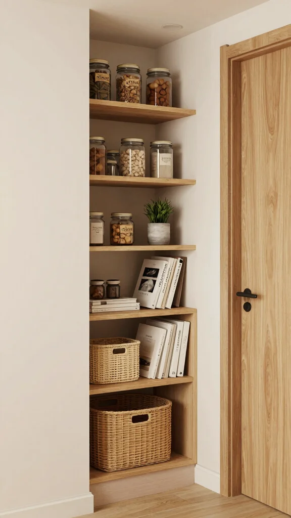 12 Kitchen Ideas Without Upper Cabinets That Feel Open and Modern - 3. Create a Pantry Nook 1