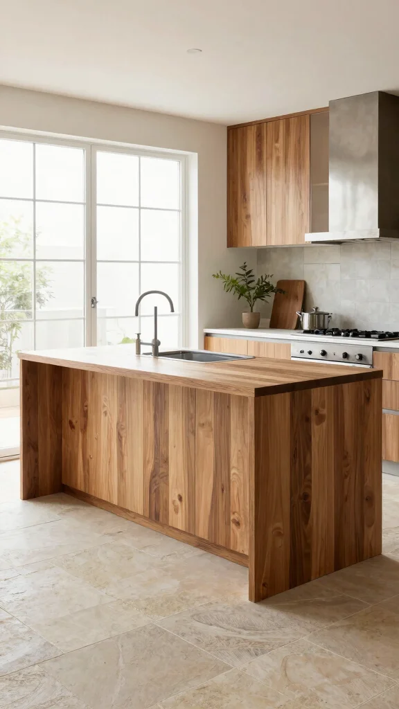 12 Kitchen Ideas Without Upper Cabinets That Feel Open and Modern - 6. Embrace Natural Materials 1