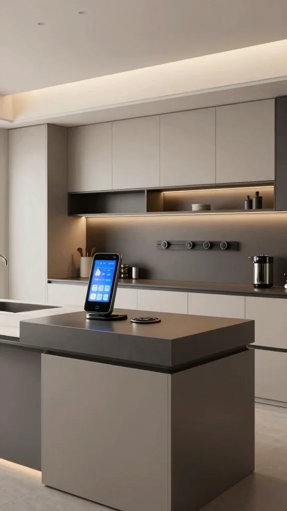 12 Kitchen Layout Ideas With an Island for Better Flow and Function - 12. Tech-Savvy Kitchen with Smart Island 1