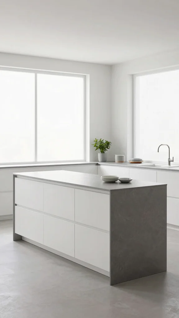 12 Kitchen Layout Ideas With an Island for Better Flow and Function - 5. Minimalist Kitchen with an Island 1