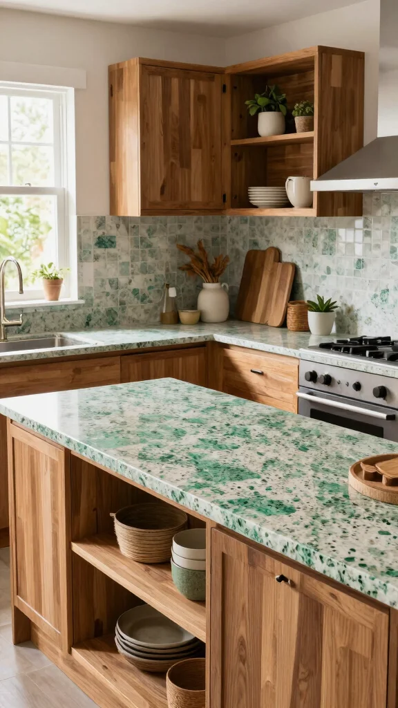 12 Kitchen Quartz Countertop Ideas That Look Stunning and Last - 12. Eco-Friendly Recycled Quartz Countertops 1