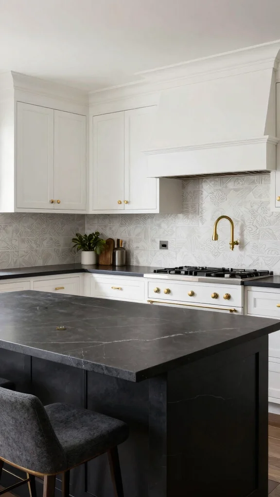 12 Kitchen Quartz Countertop Ideas That Look Stunning and Last - 2. Rich Dark Quartz Drama 1