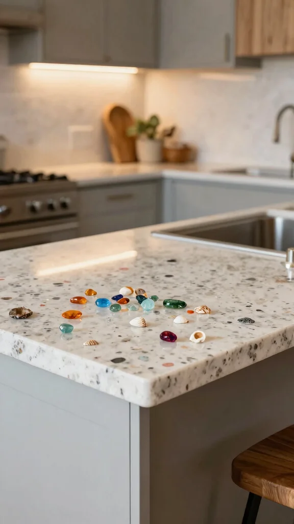 12 Kitchen Quartz Countertop Ideas That Look Stunning and Last - 9. Quartz with Embedded Natural Elements 1