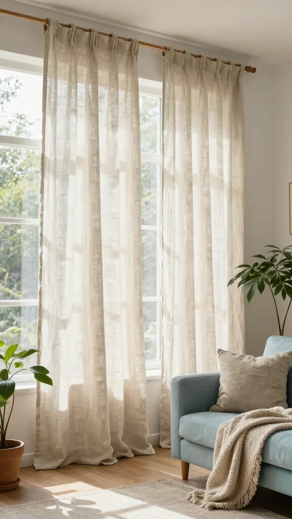 12 Living Room Curtain Ideas That Frame Every Window Beautifully - 1. Organic Linen Elegance 1