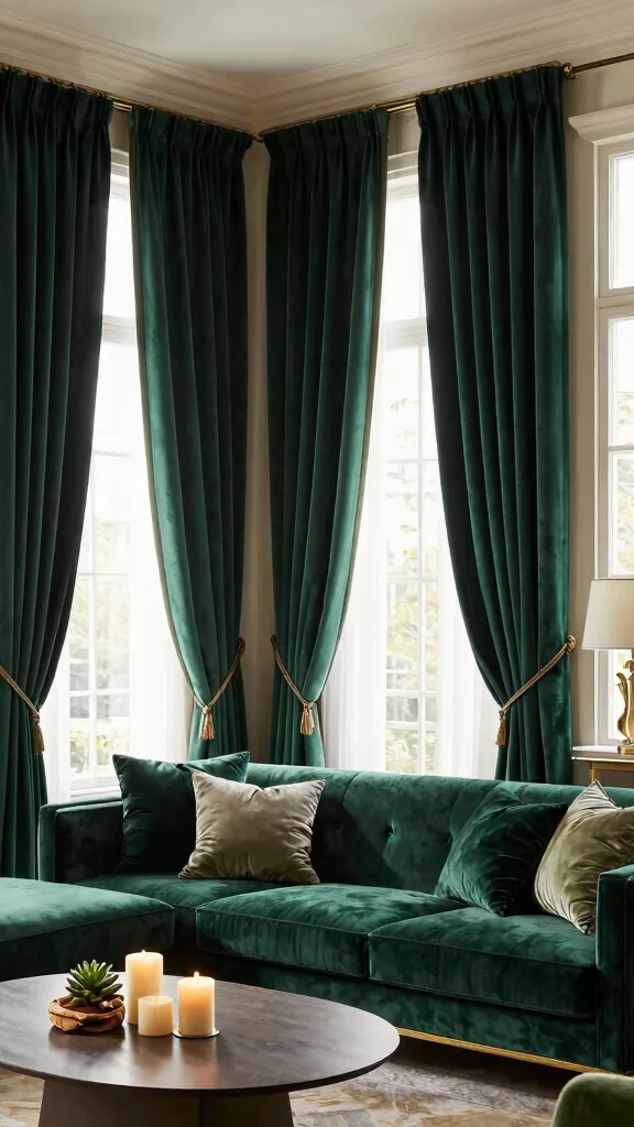 12 Living Room Curtain Ideas That Frame Every Window Beautifully - 6. Velvet Touch 1