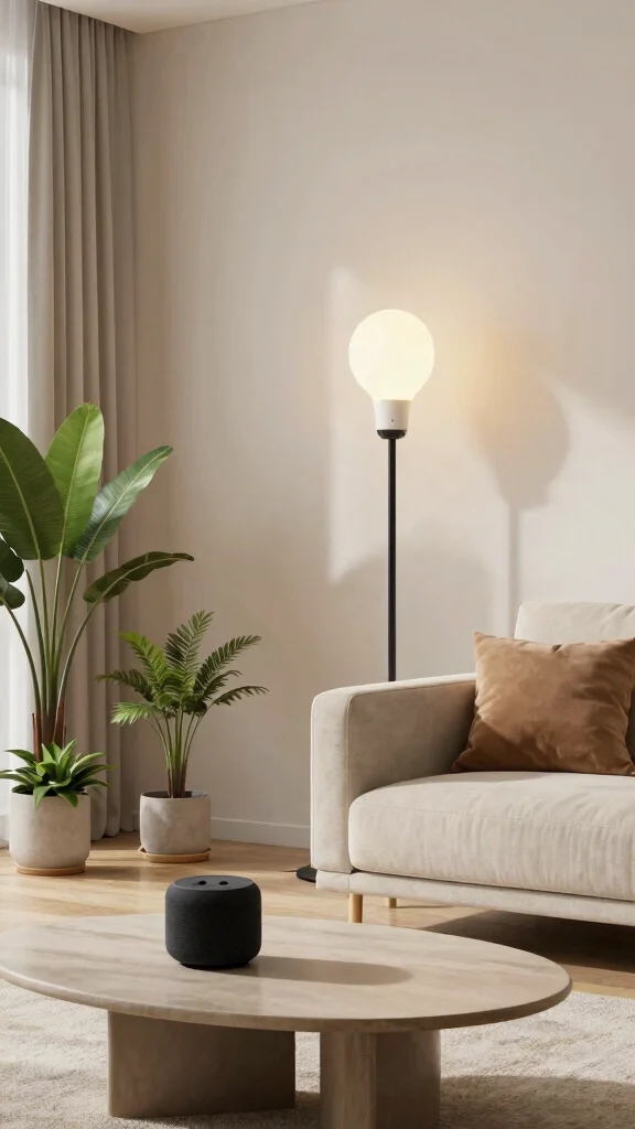 12 Living Room Lamp Ideas That Add Style Beyond Just Light - 5. Smart and Sustainable Lighting 1