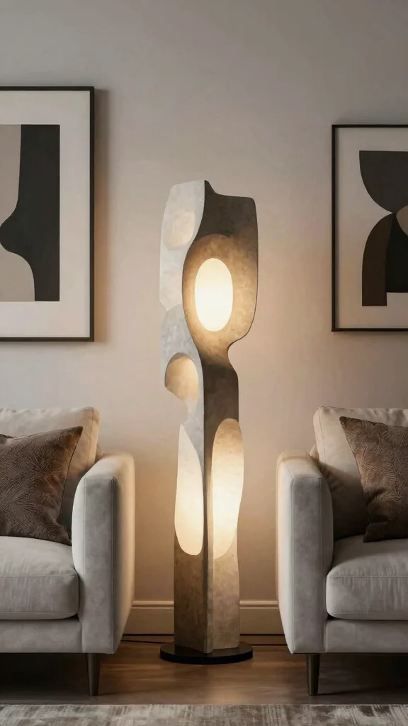 12 Living Room Lamp Ideas That Add Style Beyond Just Light - 7. Sculptural Lighting 1