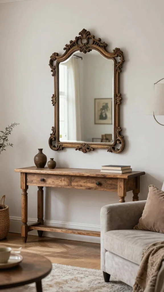 12 Living Room Mirror Ideas That Add Light and the Illusion of Space - 12. Vintage Mirrors 1