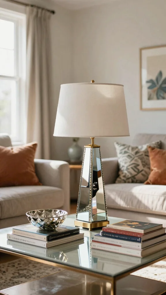 12 Living Room Mirror Ideas That Add Light and the Illusion of Space - 9. Mirrored Accents in Accessories 1