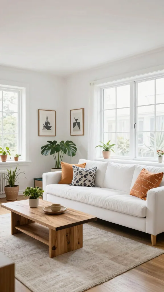 12 Living Room Paint Ideas That Transform Walls on Any Budget - 7. Classic White for Timeless Appeal 1