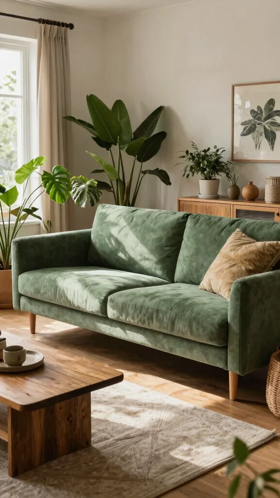 12 Living Room Sofa Design Ideas for a Modern and Cozy Home - 3. Eco-Chic Upholstered Sofas 1